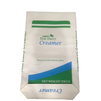品質  Food-Grade Paper Open Mouth Bag with  Block Bottom for 25kg Non Dairy Creamer 工場