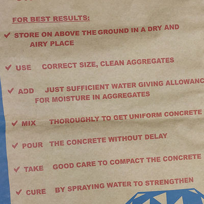 20kg Multiwallは3つの層紙袋接着剤が付いているセメントの包装袋を防水する