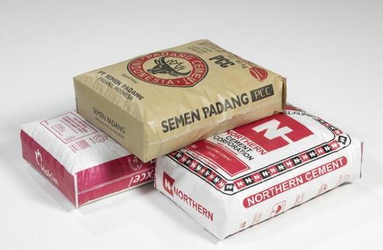 織物ポリプロピレン 層状チューブルバルブバッグ 50kg スクエア底シメントバッグ 表面印刷 100% ヴァージンポリプロピレン