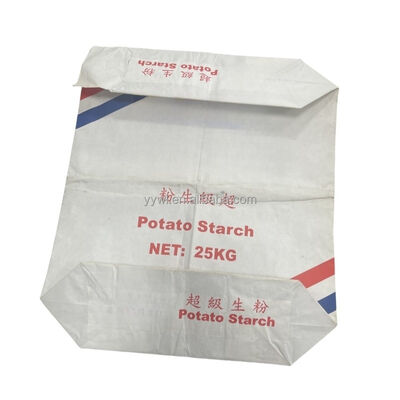 食品級 マルチウォール紙袋 25KGのジャガイモ粉末とトウモロコシ粉末のための湿度防止音響シール袖