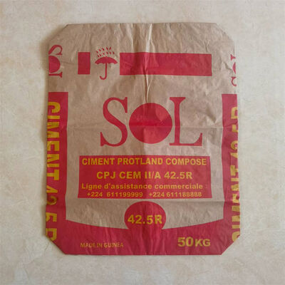 2層 90GSM 紙バルブバッグ、ブロックボトム付き、20kg 25kg 30kg 40kg モルタル用