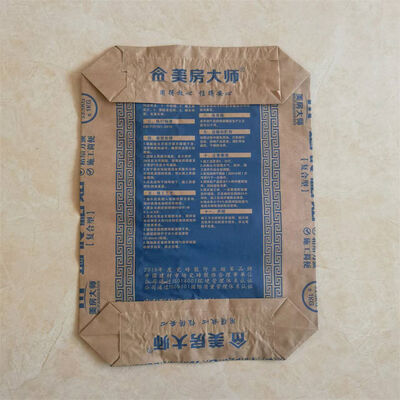 2層 90GSM 紙バルブバッグ、ブロックボトム付き、20kg 25kg 30kg 40kg モルタル用